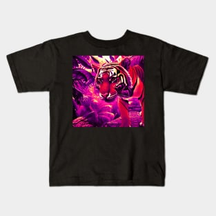 Trippy Tiger In Jungle Kids T-Shirt